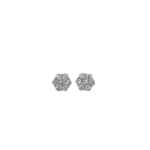 14K White Gold Diamond Earrings