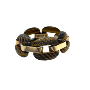 14K Yellow Gold Tiger-Eye Bracelet