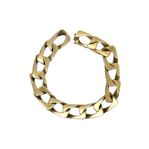 Vintage Cartier 18K Yellow and White Gold Curb Link Bracelet