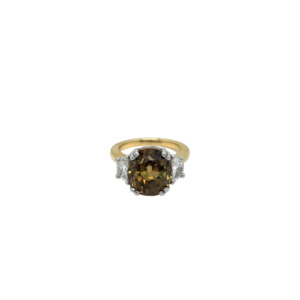 18K Yellow Gold Alexandrite and Diamond Ring