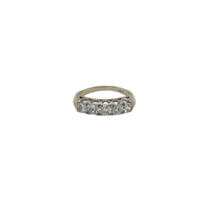 Retro 14K White Gold Diamond Band