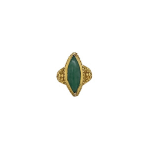 18K Yellow Gold Jade Ring