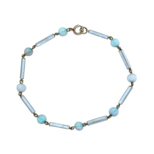 14K Yellow Gold Opal and Enamel Bracelet