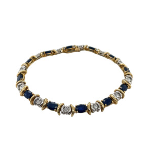 14K Yellow and White Gold Sapphire and Diamond Bracelet