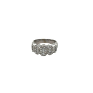 18K White Gold Diamond Band