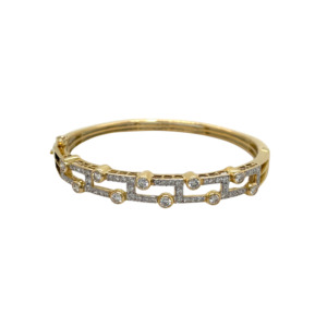 18K Yellow Gold Diamond Bangle Bracelet