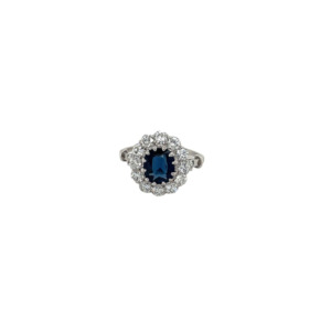 Platinum Sapphire and Diamond Ring