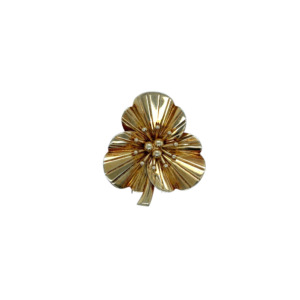 Retro 14K Yellow Gold Leaf Brooch