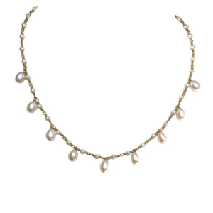 Tiffany & Co. 18K Yellow Gold Pearl Necklace