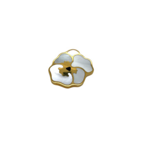 Tiffany & Co. 18K Yellow Gold Inlaid Pansy Brooch