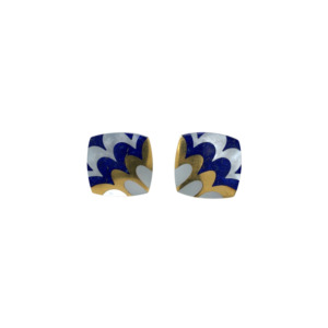 Tiffany & Co. 18K Yellow Lapis and Mobe Earrings