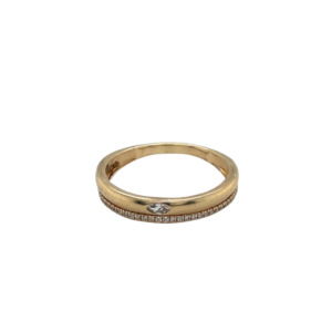 14K Yellow Gold Diamond Double Band