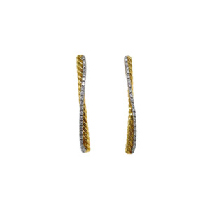 David Yurman 18K Yellow Gold Diamond Earrings