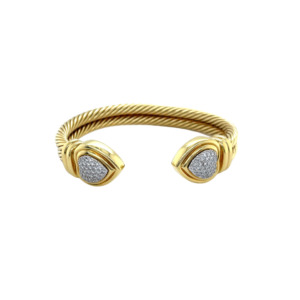 David Yurman 18K Yellow Gold Diamond Bangle Bracelet