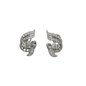 Vintage Platinum Diamond Earrings
