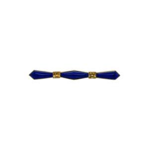14K Yellow Gold Lapis and Citrine Bar Brooch