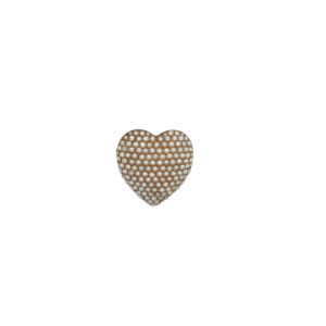 Antique 14K Yellow Gold Seed Pearl Heart Brooch-Pendant