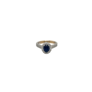 18K White Gold Sapphire and Diamond Ring
