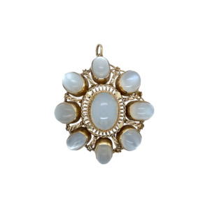 Victorian 14K Yellow Gold Moonstone Pendant