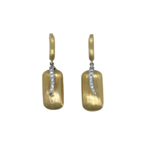 18K Yellow Gold Diamond Drop Earrings