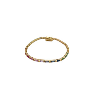 18K Yellow Gold Multi-Color Sapphire Bracelet