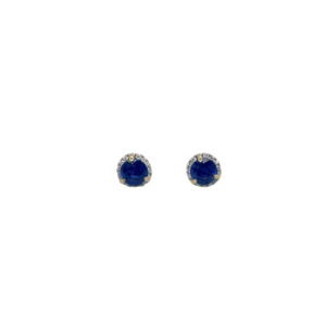 14K White Gold Sapphire and Diamond Earrings