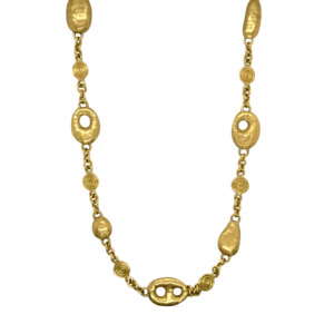 18K Yellow Gold Multi-Shaped Bead Chain