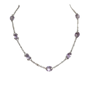 Judith Ripka 18K White Gold Amethyst Necklace
