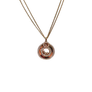 Chopard 18K Rose Gold Happy Diamond Necklace