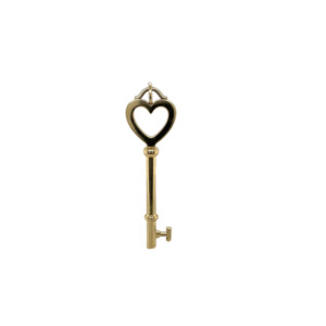 Tiffany & Co. 18K Yellow Gold Heart Key Pendant