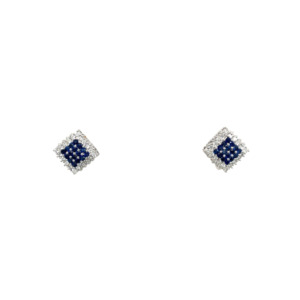18K White Gold Sapphire and Diamond Earrings